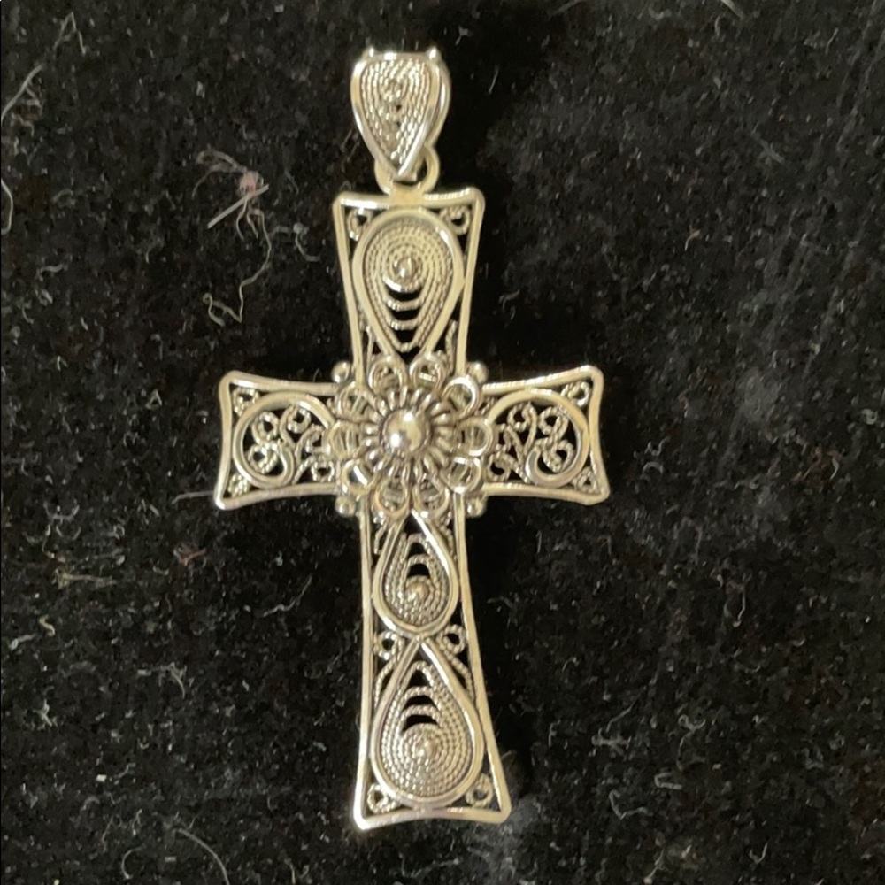 Greek inspired sterling silver cross